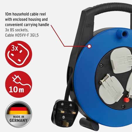 برينينستول - توصيلة كهرباء المانية ب3 منافذ بطول 10 متر