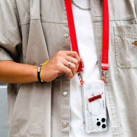 سكين ارما - حزام الرقبة للهاتف - احمر