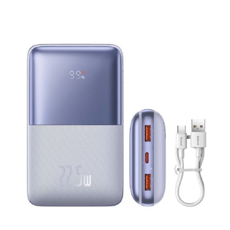 بيسوس - بطارية متنقلة بقوة 22.5 واط بسعه 20,000 ملي امبير - بنفسجي