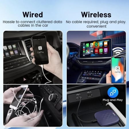 كارلينكيت - مشغل Carplay لاسلكي نظام اندرويد 13 بسعة 128GB مع 8GB ذاكر