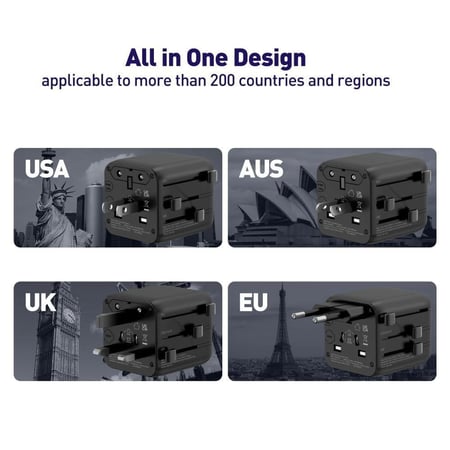 جودا - فيش سفر TOUR X متعدد المداخل بتقنية الجيل الجديدة من Gan  - اسود