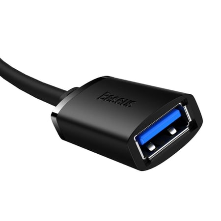 بيسوس - كيبل تمديد USB  بطول 0.5 متر - أسود