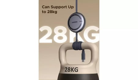 يوجرين - كيبل شحن سحب تايب سي الى تايب سي بطول 1 متر بقوة 100 واط - رمادي