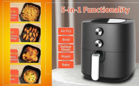 ريبون - قلاية هوائية زيت أقل RE-11-027 5.5 L - ازرق