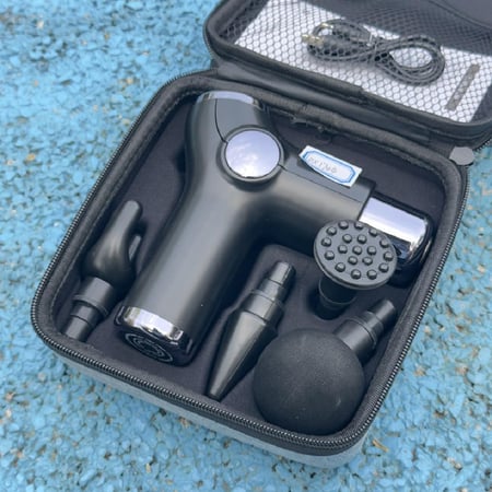 دينكس - جهاز مساج للتدليك مع 4 أربع رؤوس قابلة للتبديل DX1704 -اسود