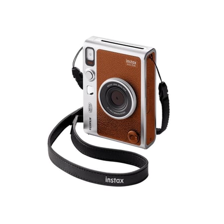 فوجي فيلم – كاميرا فورية مع تأثيرات تصوير وطباعة فورية من الجوال + Instax Mini Evo – بني
