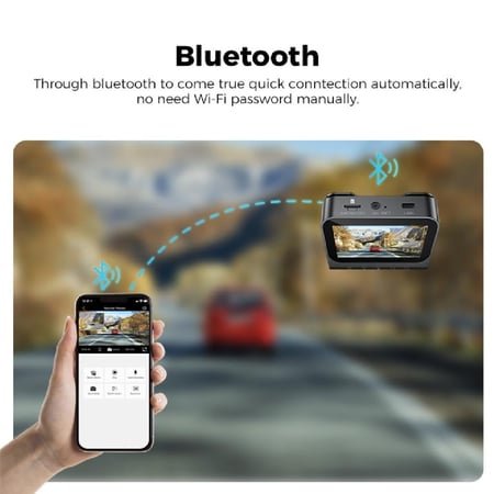 LNDU - داش كام V820 كاميرا سيارة أمامية بدقة 4K وخلفية 1080p مزدوجة