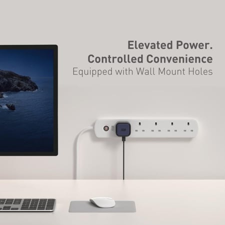 جودا - توصيلة كهرباء 5 مخارج و بطول 3 متر بحماية متعددة VoltLink - أبي