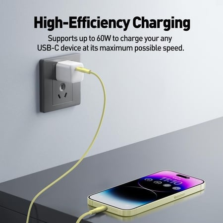 جودا - سلك تايب سي الى تايب سي بقوة 60 واط  1+1 - اسود