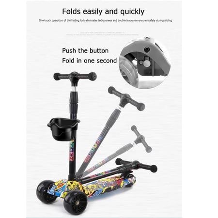 سكوتر دفع 2 في 1 للأولاد والبنات مناسب للأنشطة الخارجية بسن 3-8 سنوات