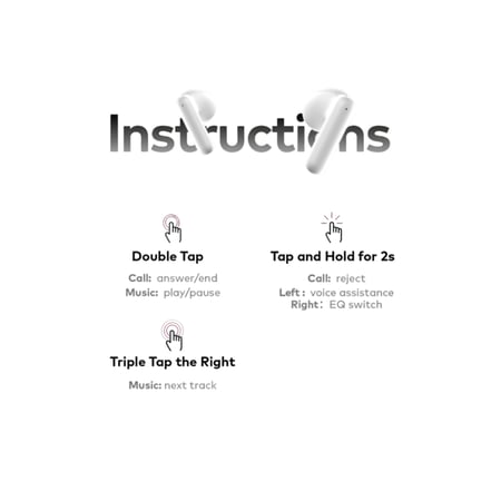 ايتل - سماعات أذن لاسلكية بصوت نقي واتصال سريع Buds Air 5i - أبيض