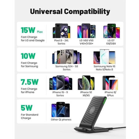 INIU - حامل شحن لاسلكي سريع قدرة 15 واط