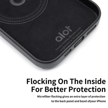 ألوت - كفر حماية Alot نوبل جلد ماج سيف مع اطار معدني للكاميرا للايفون 16 برو / 16 برو ماكس - اسود