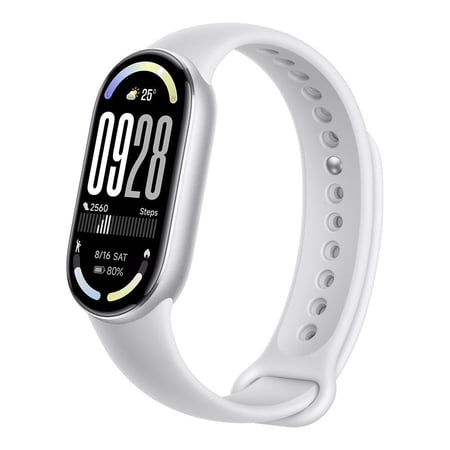 شاومي - سوار ذكي smart band 10 تصميم العصري والتقنية المتطورة - فضي