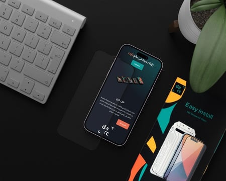 دارك - حماية الشاشة مع اداة مساعدة للتركيب لاجهزة الايفون 15 - خصوصية/ لقافة