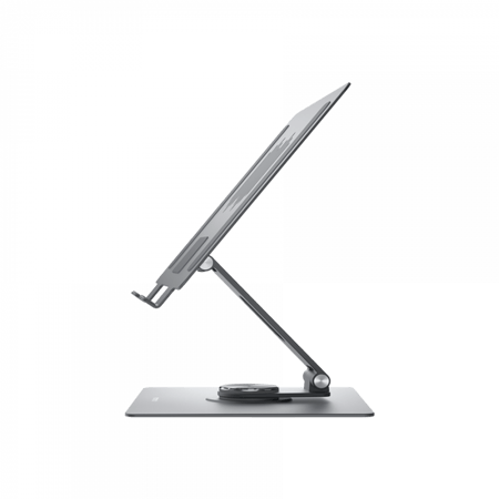 موماكس - حامل لاب توب قابل للدوران 360 درجة مصنوع من الألومنيوم - رماد