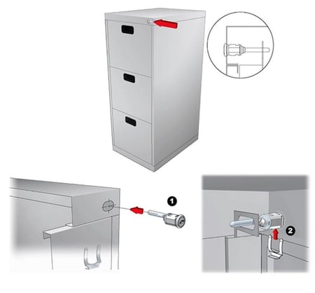 قفل خزنه ملفات حديد 20 ملي 180 درجة