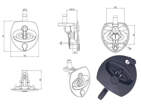قفل صندوق حديد + شد سيارات الرحلات