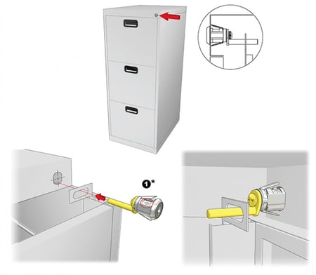 قفل خزانة ملفات حديد دوران 180 درجة