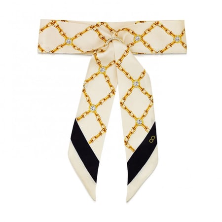 سكارف حريري ذهبي و بيج ماركة انفينيتي البريطانية