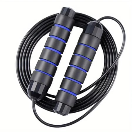 Speed Jump Rope with Weighted Memory Foam Handles - 1 Pack Adjustable PVC Skipping Rope with Flexible Ball Bearings for Aerobic Exercise, Fitness Training, and Weight Loss - Suitable for Ages 14+