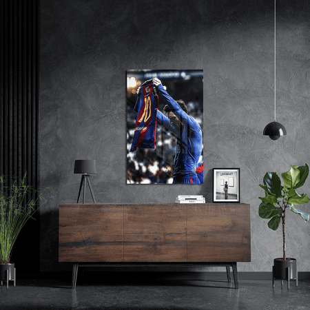 لوحة معدنية احتفالية الكلاسيكو ليونيل ميسي برشلونة