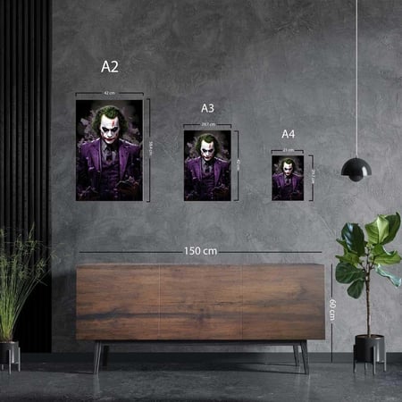 لوحة معدنية | بوستر الجوكربالبدلة الإرجوانية وأوراق اللعب