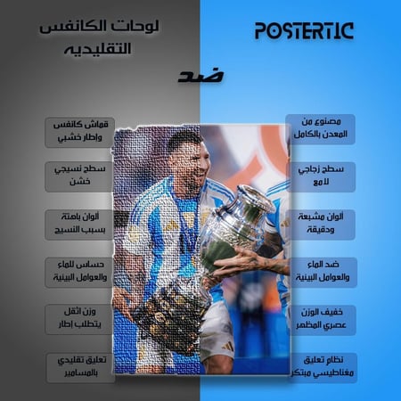 لوحة معدنية ليونيل ميسي - لحظة الفوز بكأس كوبا أمريكا 2021
