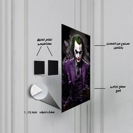 لوحة معدنية | بوستر الجوكربالبدلة الإرجوانية وأوراق اللعب