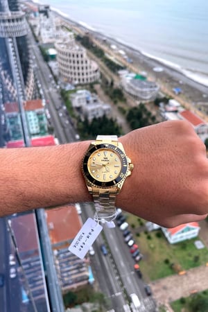 ساعات للرجال -ساعة سامرينا باللون الذهبي الكامل samrina