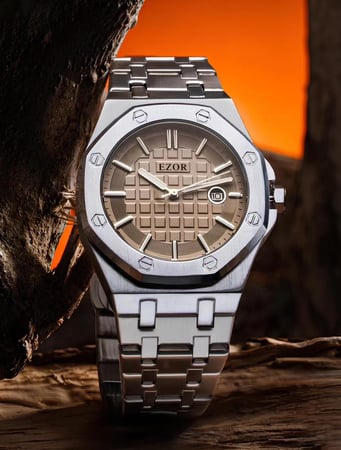 ساعة رجالية فخمه قوية بلون رمادي اصل الفخامة