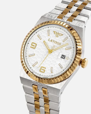 ساعة رولكس الرجالية بلون ذهبي فضي أصل الفخامة