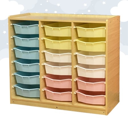 وحدة تخزين بارتفاع 96 سم مع 18 ادراج