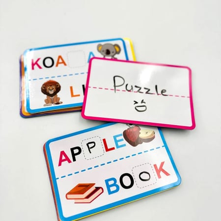 ارقام وحروف انجليزي - بطاقات ملئ الكلمات المغناطيسية 20 قطعة قابلة للكتابة والمسح