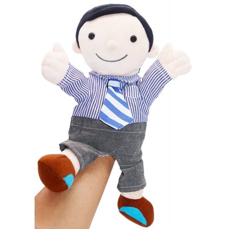 دمية يد الجد لتعليم الأطفال مفهوم الأسرة