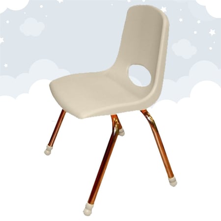 كرسي أطفال ستيل ابتدائي بلون رملي مع تصميم مريح وآمن