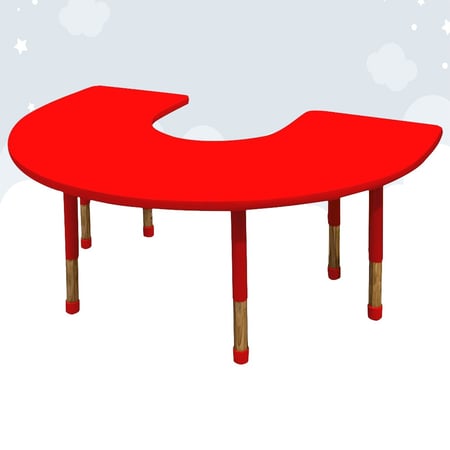 طاولة حرف U (وسط)  لايشمل كراسي - احمر