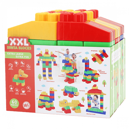 لعبة بناء ضخمة للأطفال مع مكعبات ملونة بحجم كبير