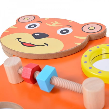 لعبة حائط خشبية متعددة الوظائف - النمر بمقاس 91x32 سم