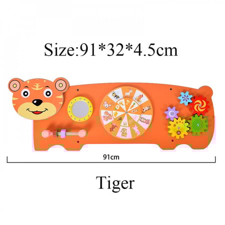 لعبة حائط خشبية متعددة الوظائف - النمر بمقاس 91x32 سم