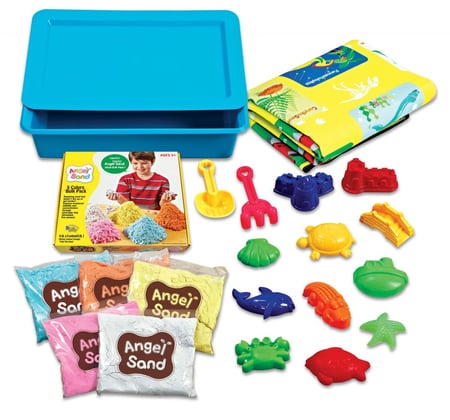 رمل ملون عالي الجودة مع قوالب تعليمية للأطفال