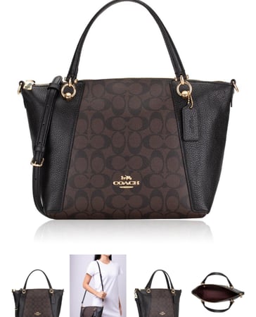 حقيبة "كيسي ساتشل Kacey Satchel" من القماش بنقشة ماركة كوتش