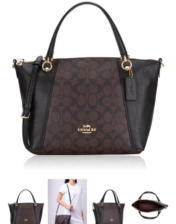 حقيبة "كيسي ساتشل Kacey Satchel" من القماش بنقشة ماركة كوتش