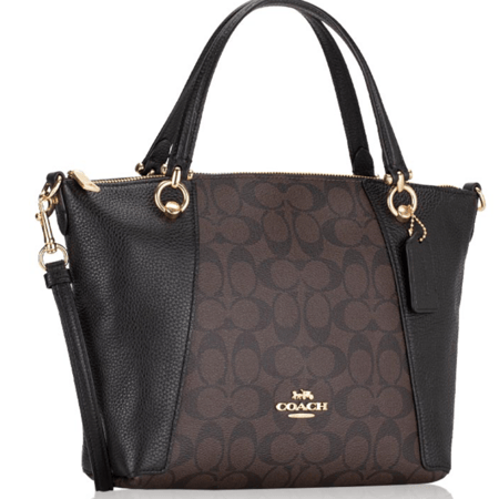 حقيبة "كيسي ساتشل Kacey Satchel" من القماش بنقشة ماركة كوتش