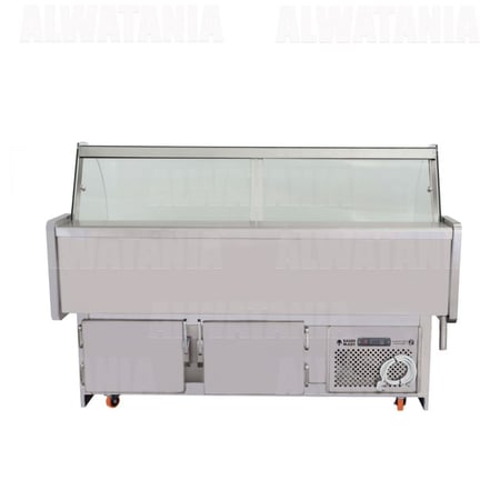 ثلاجة عرض أسماك وأجبان مقوسة – تصميم فاخر من الستانلس ستيل 304