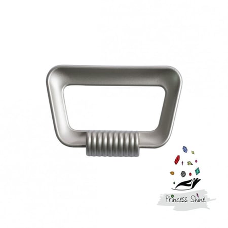 226 - مقبض ايطالي شكل مضلع فضي ( قطعتين )