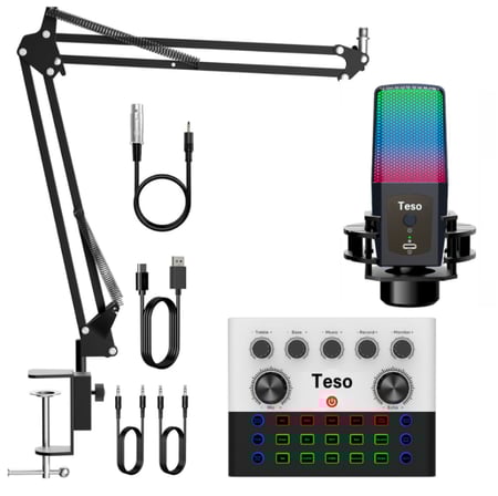 مكسر ومايك من TESO حزمة 3 في 1 VICTOR MIC AND MIEXER