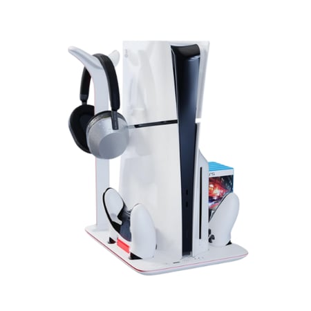 بكج التوفير : قاعدة بلاستيشن 5 سليم لسي دي وديجيتال + يد تحكم بلايستيشن 5 +شريط اضاءة ليد قيمنق تفاعلي ملون + شنطة بلايستيشن 5