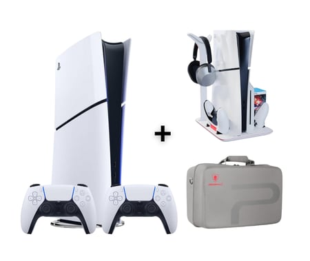 بلايستيشن 5 سليم ديجتال يدتين تحكم  + قاعدة بلايستيشن 5 + شنطة