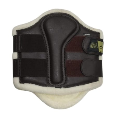 لطاشات جلد بني مع فرو لحماية ساق وقوائم الخيل | متوفرة بمقاس  M / L